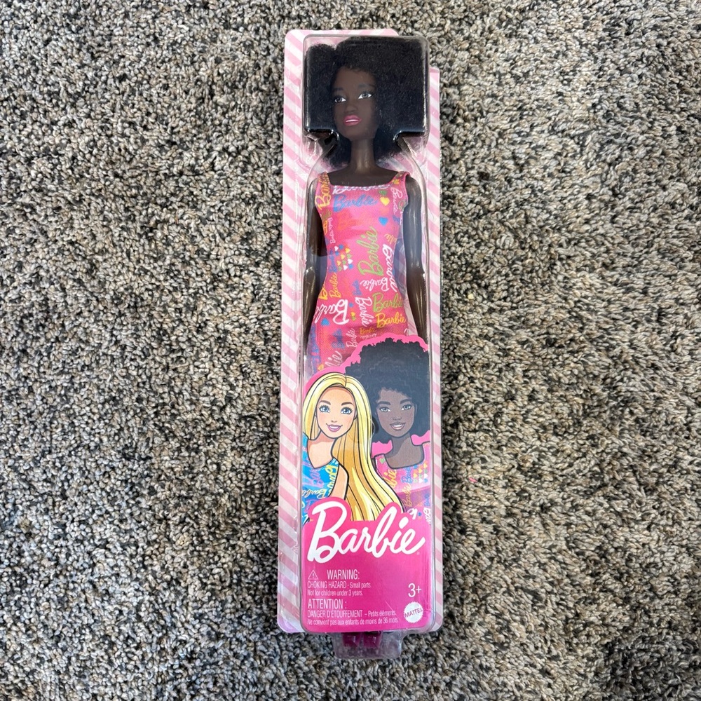 Barbie Doll with Colorful Dress Mattel NWT New Black African American POC